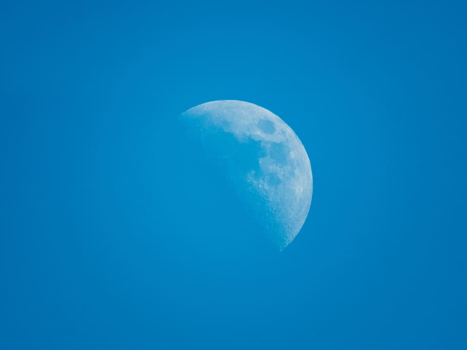 blue, sky, moon, planet, space, galaxy, nature, night, astronomy HD wallpaper