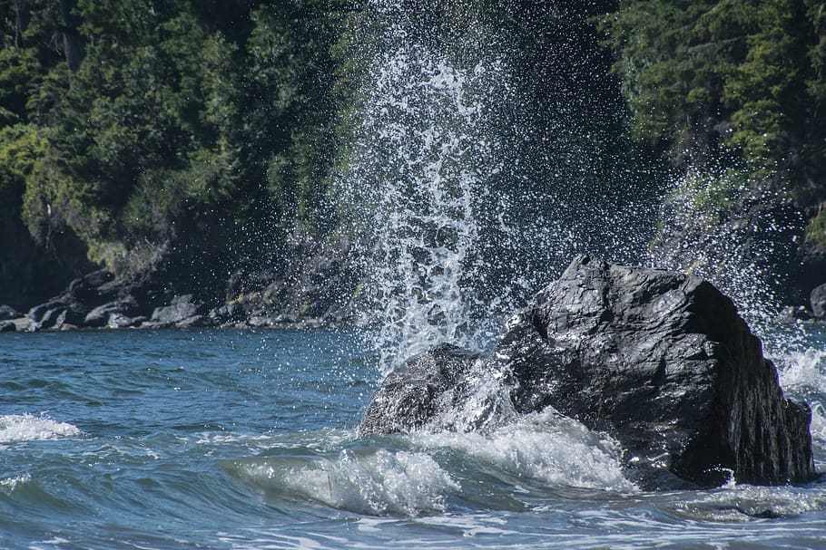 blue, outdoors, water, motion, sea, waterfront, beauty in nature HD wallpaper