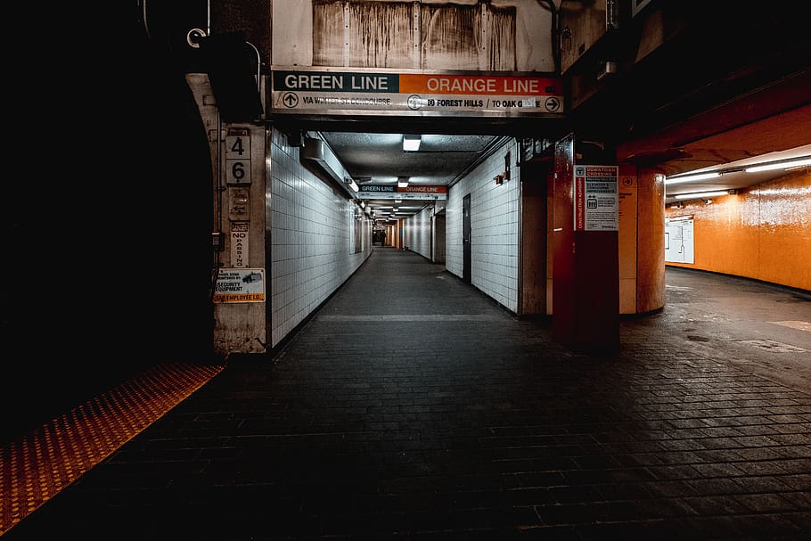 subway, hall, perspective, light, lights, the way forward, direction HD wallpaper