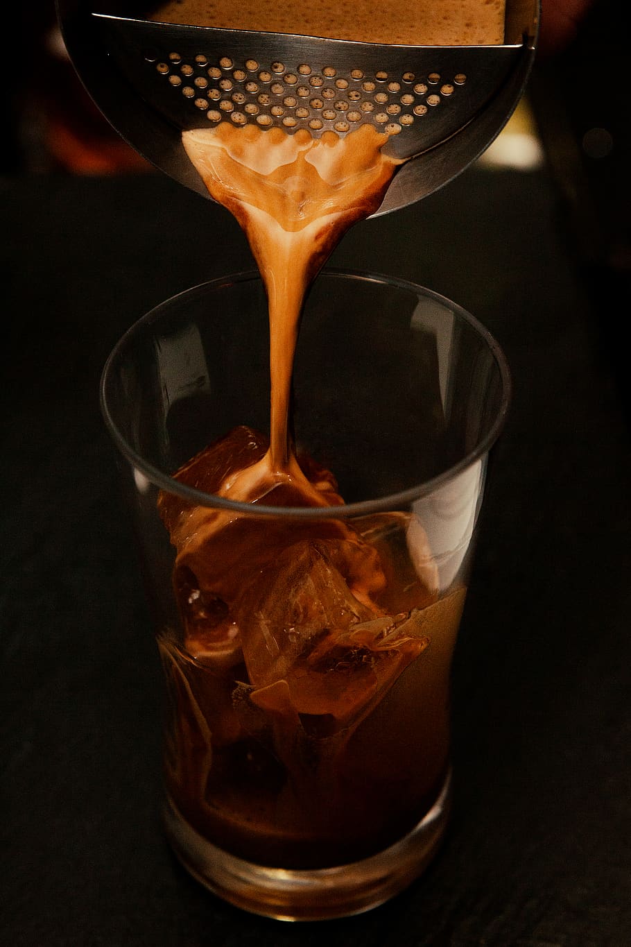 Clear Drinking Glass Filled With Coffee, brown, close-up, coffee machine HD wallpaper