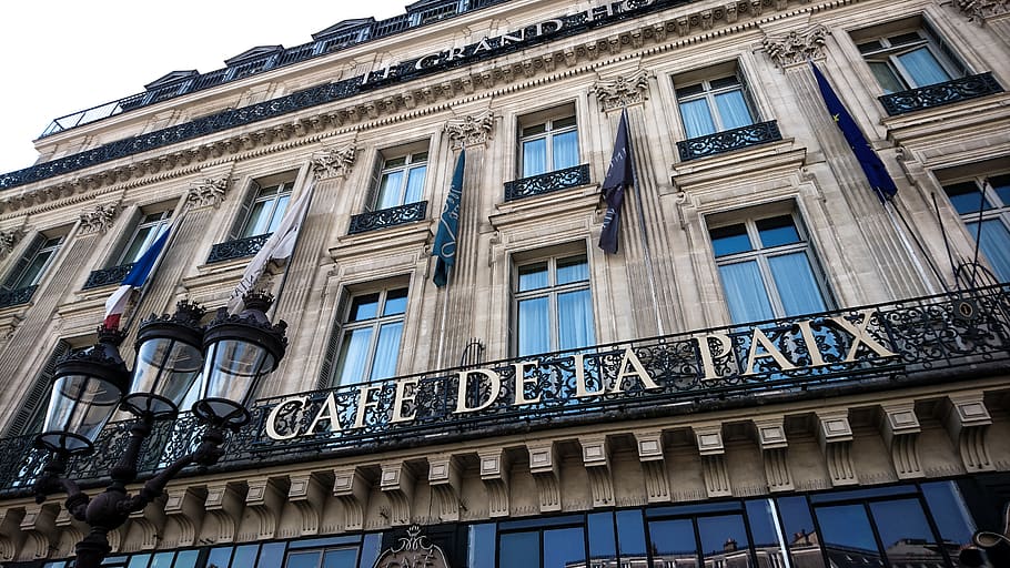 france, paris, café de la paix, architecture, buildings, cafe, HD wallpaper