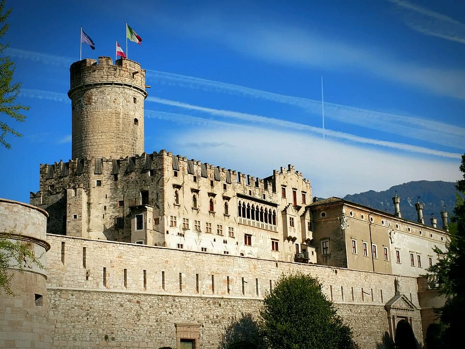 italy, province of trento, austria, travel, adventure, castle, HD wallpaper