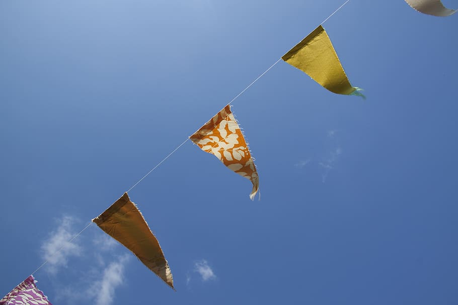 still, items, things, flags, flaglets, banderitas, colors, graphics HD wallpaper