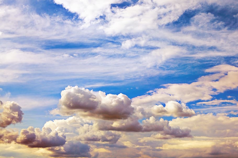 air, atmosphere, background, beautiful, blue, blue-sky, bright HD wallpaper