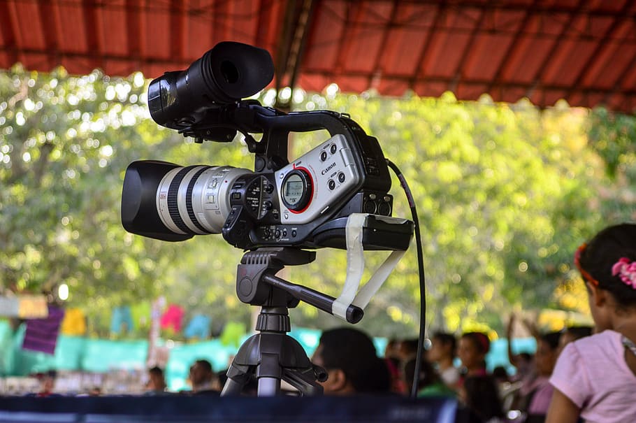 camera, canon, bokeh, tv, cameras, trees, photography themes HD wallpaper