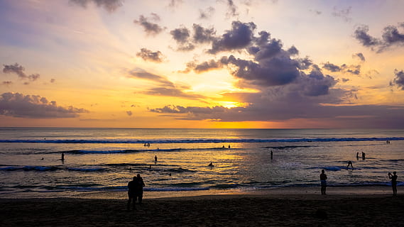 HD wallpaper: water, travel, sea, sunset, sky, bali, island, kutabeach ...