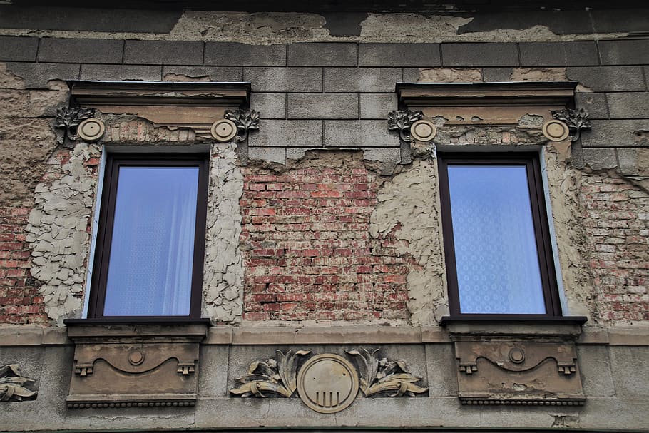 old, the window, plaster, window sill, facade, architecture HD wallpaper