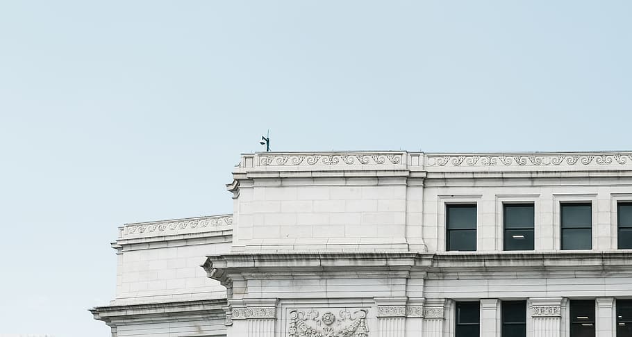 gray concrete building under gray clouds, architecture, washington HD wallpaper