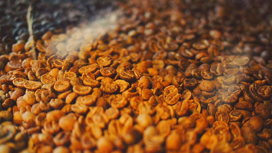 coffee beans, roasted, roasting, food and drink, selective focus HD wallpaper