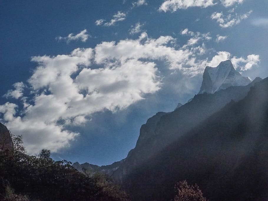 nature, mountain, mountain range, outdoors, peak, weather, nepal, HD wallpaper