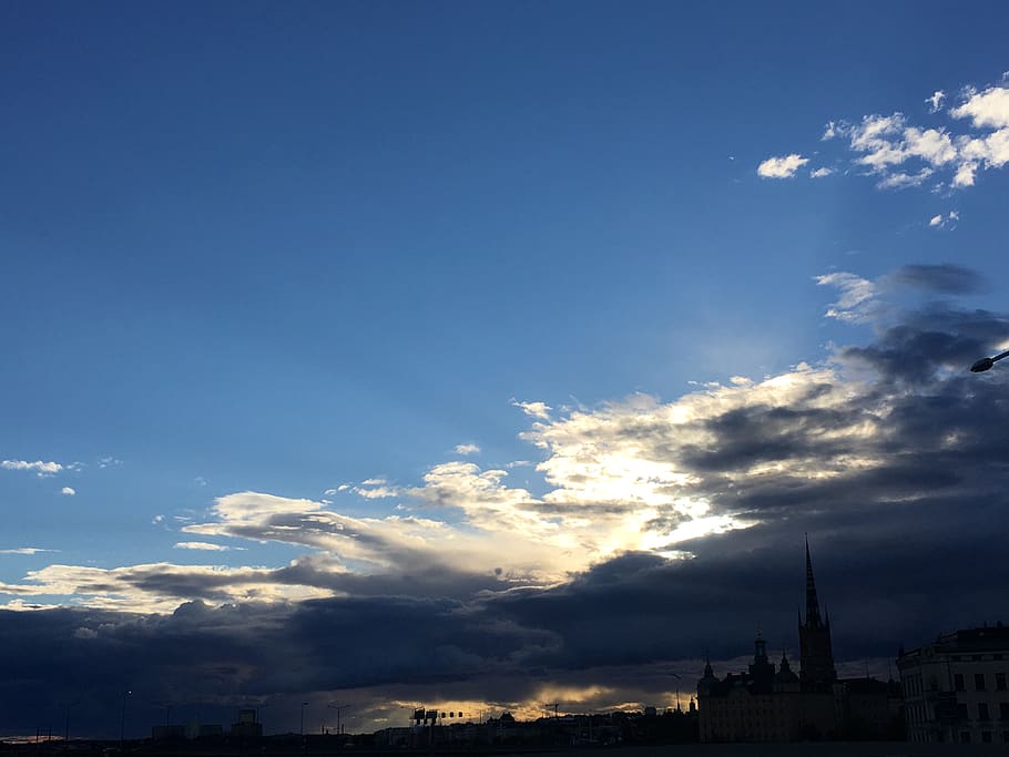 stockholm, sweden, sunlight, clouds, @gracie_leo, cityscape, HD wallpaper