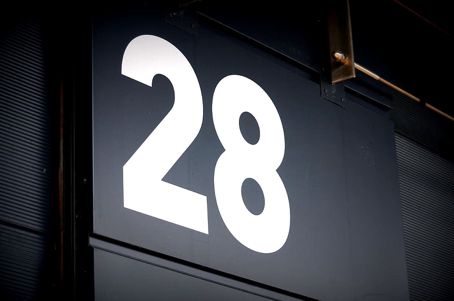 Black Board Showing Number 28, black background, information HD wallpaper