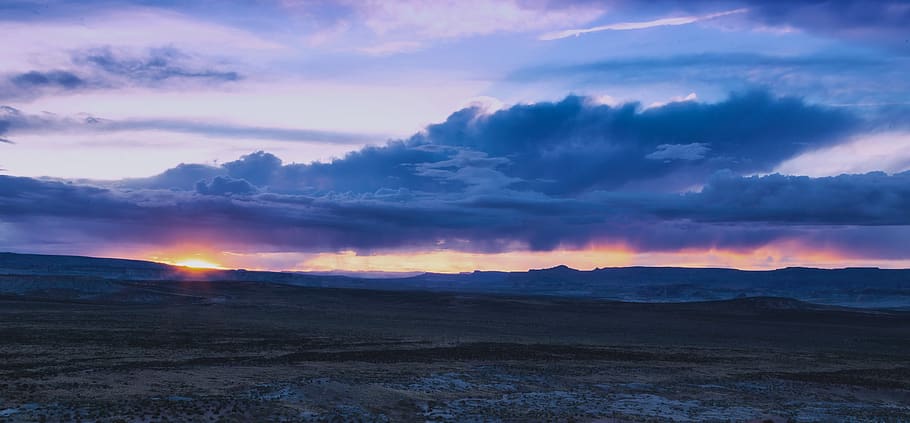dark, light, landscape, hill, cloud, purple, sunset, sky, cloud - sky HD wallpaper