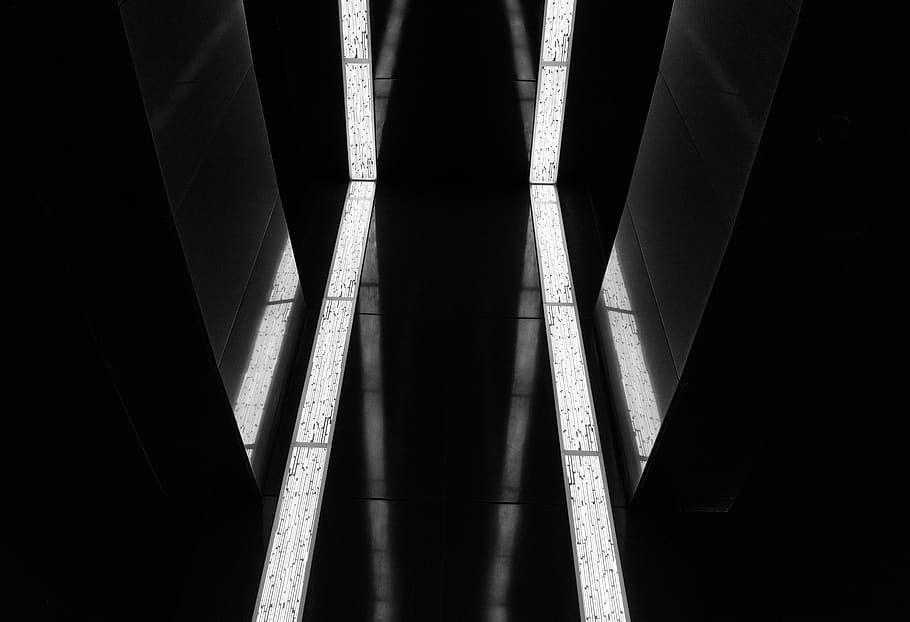 las vegas, united states, archi, dark, night, symmetry, lights