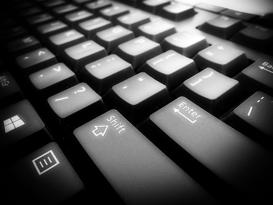 Closeup Photo of Computer Keyboard, black, contemporary, dark HD wallpaper
