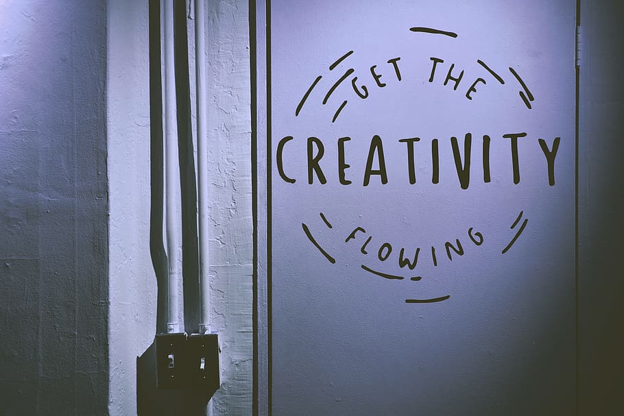 Creativity flowing advertisement, sign, wall, switch, minimal HD wallpaper