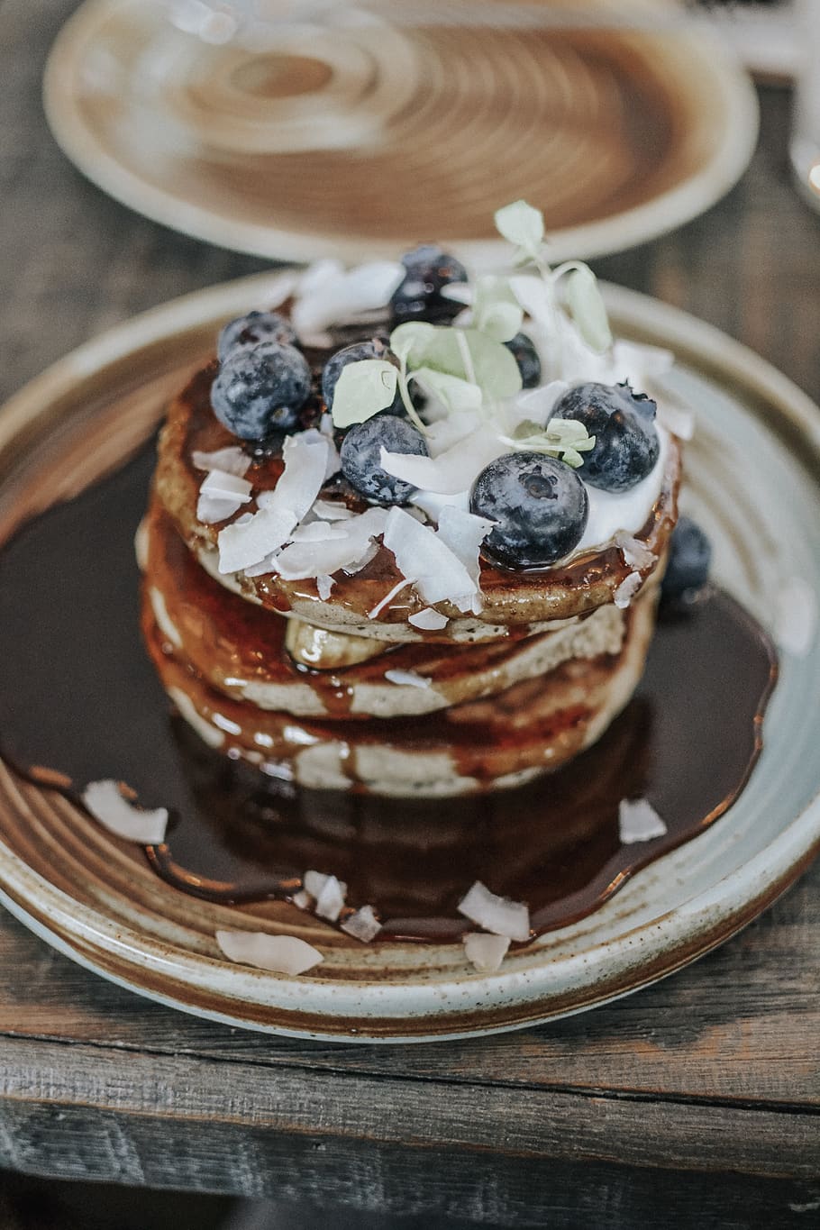 pancake with black berries, food and drink, dessert, sweet food HD wallpaper