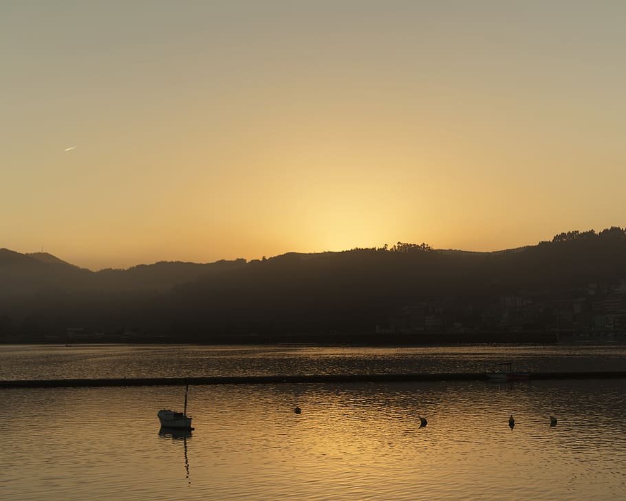 sunset, river, water, sky, beauty in nature, scenics - nature HD wallpaper