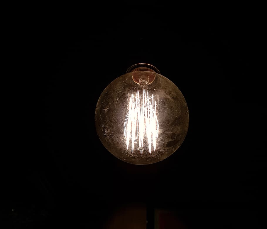 light, bulb, black, closeup, light-bulb, light bulb, illuminated HD wallpaper