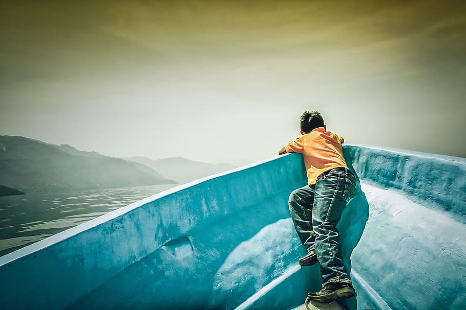 lake atitlan, guatemala, panajachel, dreaming, boat, waterlife, HD wallpaper