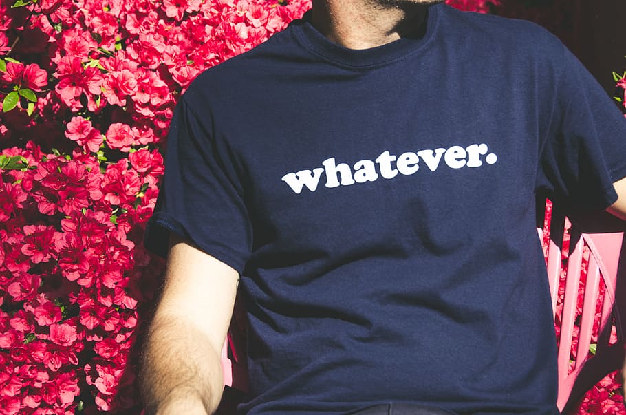 people, man, guy, sitting, shirt, pink, flower, one person HD wallpaper