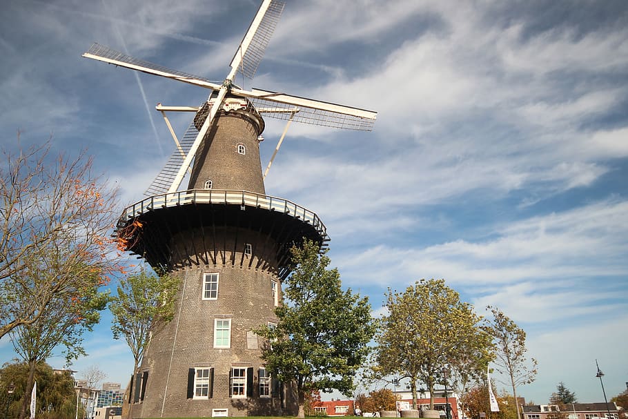 mill, lead, wind mill, heaven, dutch, holland, landscape, nature HD wallpaper