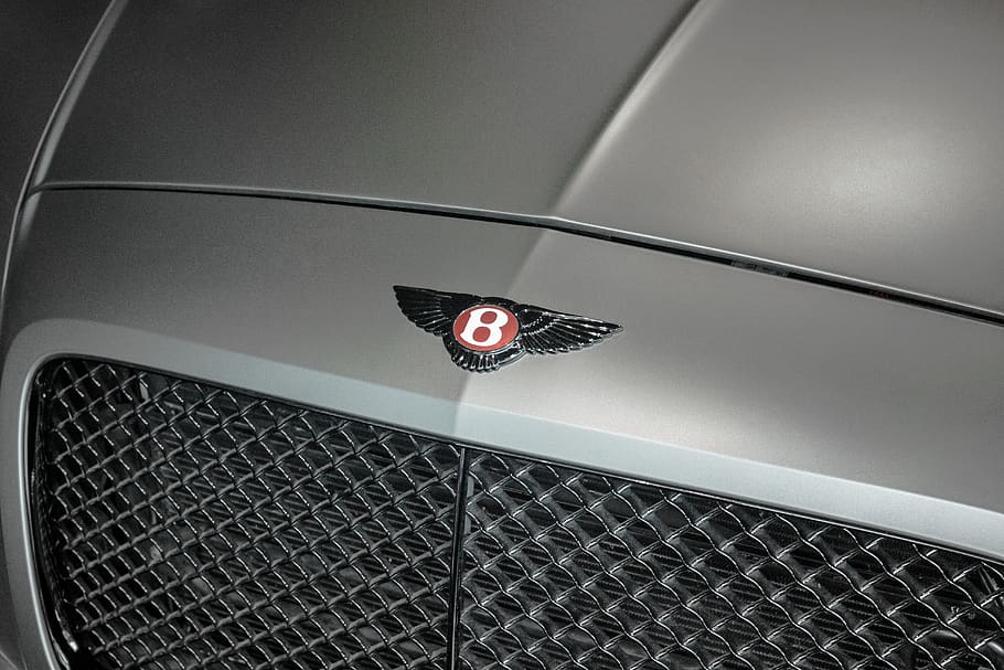 gray Bentley car, lighting equipment, low angle view, indoors HD wallpaper