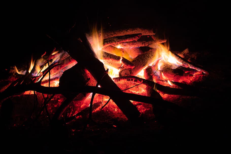 fire, canon, night, burning, flame, fire - natural phenomenon HD wallpaper
