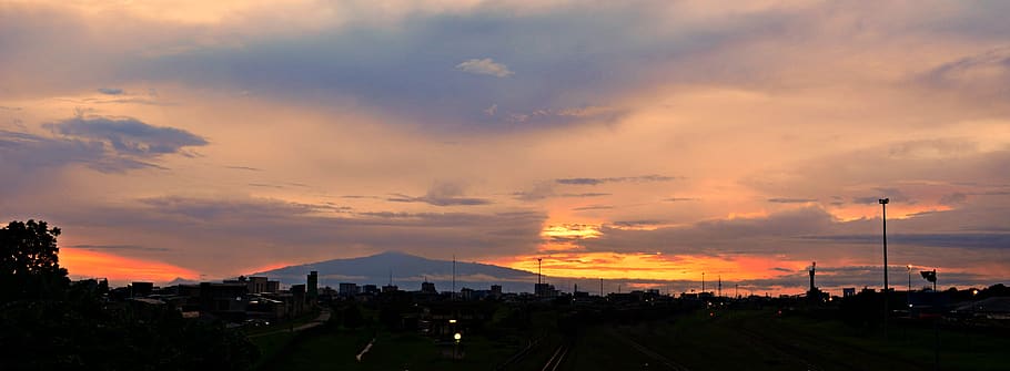 cameroon, douala, bessengue, sunset, landscape, city, train, HD wallpaper