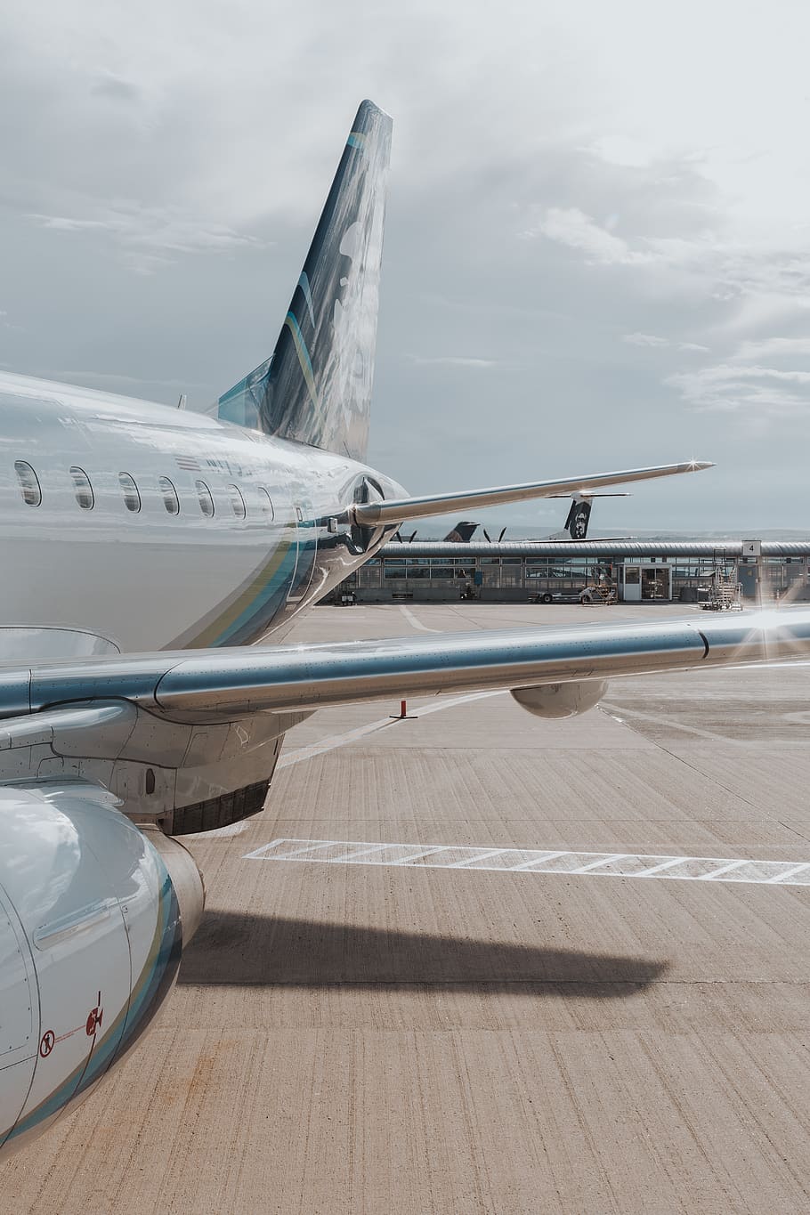 white airplane on, transportation, aircraft, vehicle, airport HD wallpaper