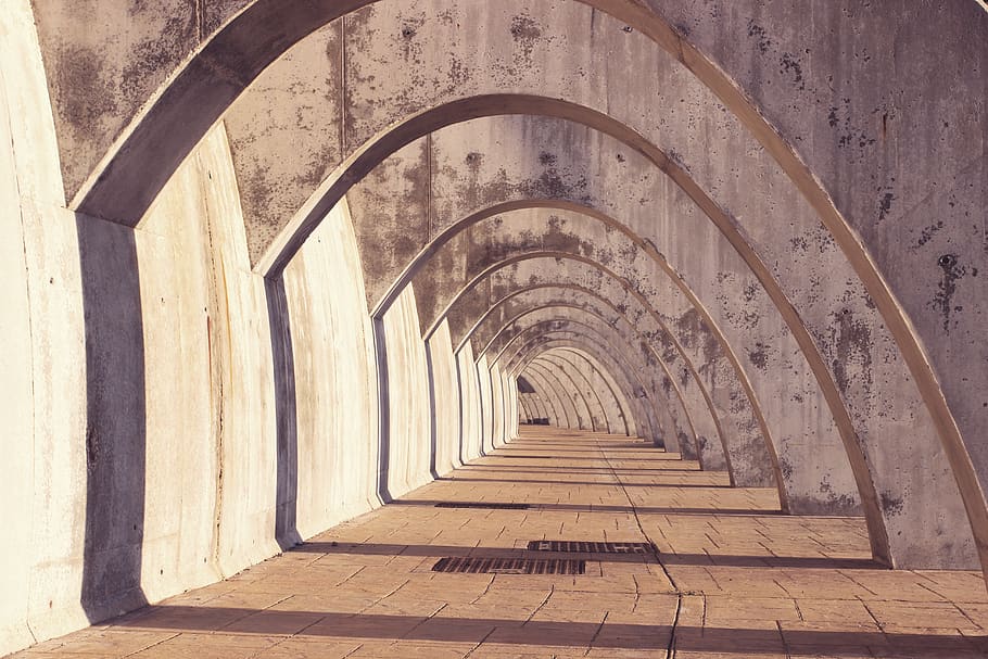 Photograph of a Concrete Structure , arch, architectural, architectural design HD wallpaper