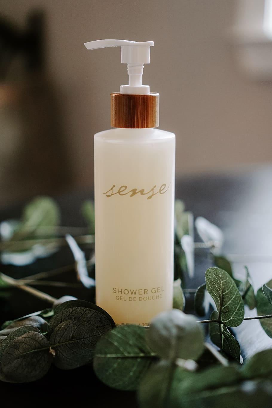 white Sense pump bottle on green plants, leaf, leaves, beauty HD wallpaper