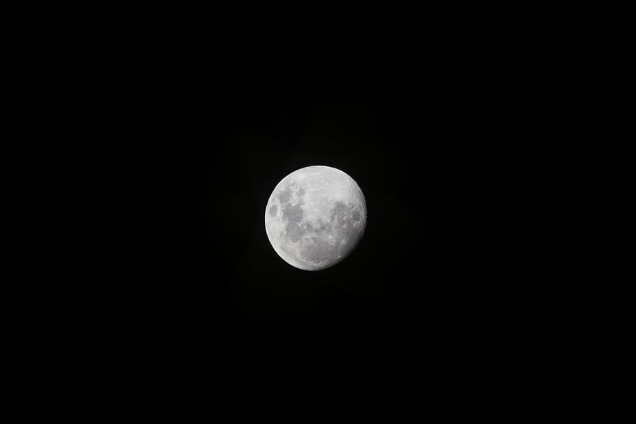 moon, sky, night, grey, wallpaper, astronomy, simple, minimal HD wallpaper