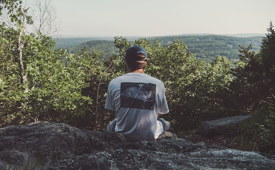 Person Wearing White Crew-neck Shirt, adventure, alone, chill HD wallpaper