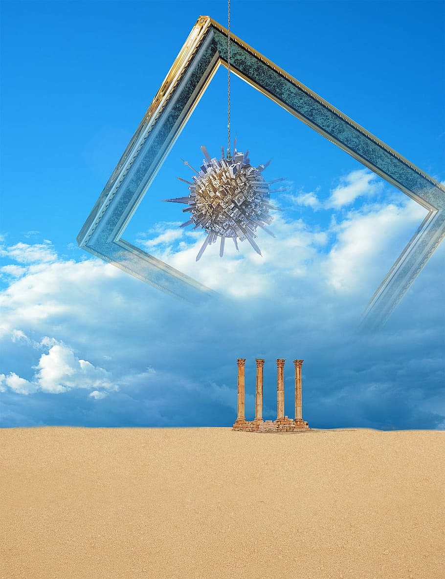view, graphic, graphical, sky, frame, photo, land, cloud - sky HD wallpaper