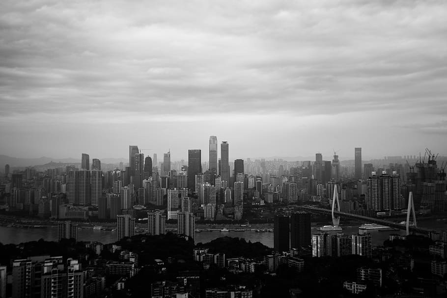 china, chongqing, city, building exterior, sky, architecture, HD wallpaper