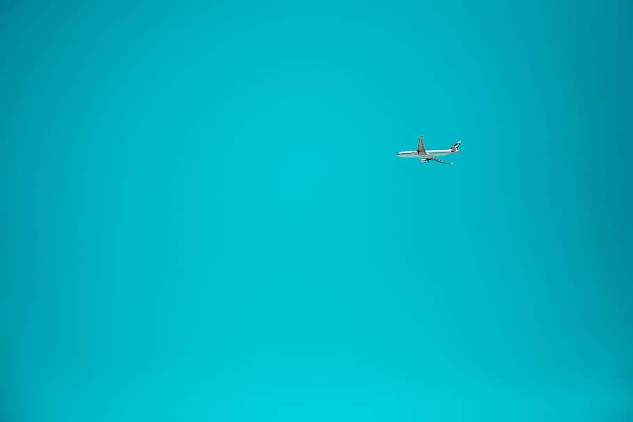 blue., plane., air vehicle, airplane, transportation, flying HD wallpaper