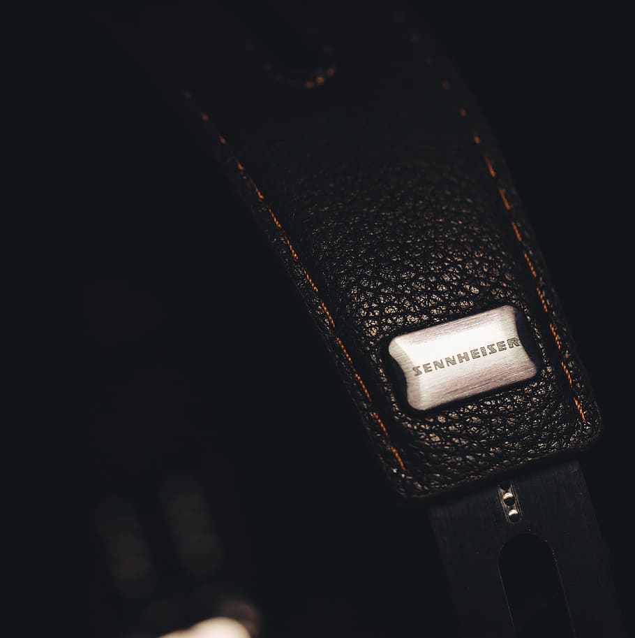 headset, close-up, technology, leather, black color, indoors HD wallpaper