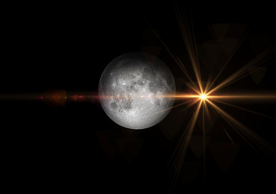 moon, color, night, sky, nature, space, white, atmosphere, light HD wallpaper
