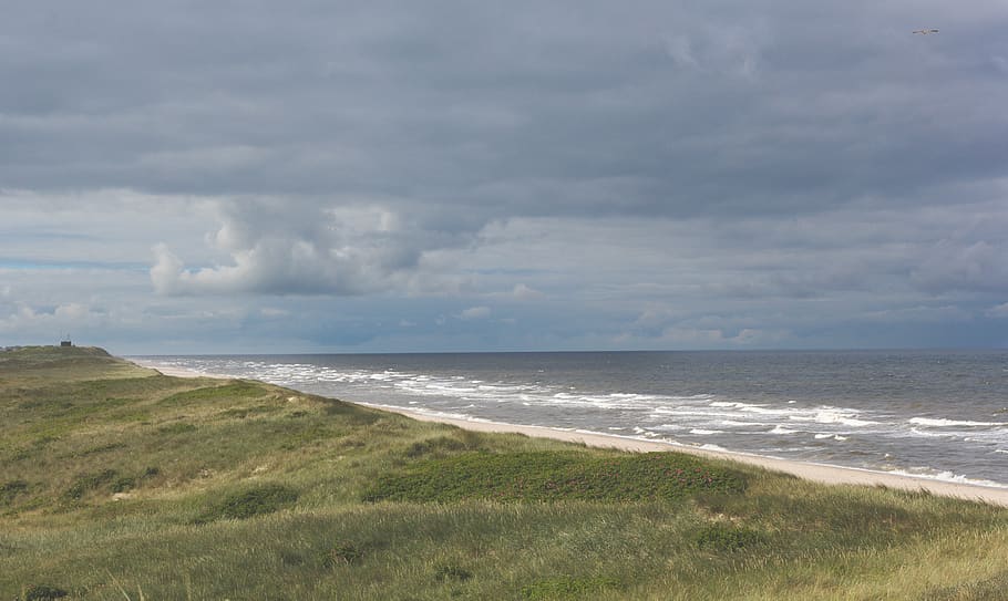 germany, sylt, water, waves, island, storm, coast, beach, sea HD wallpaper