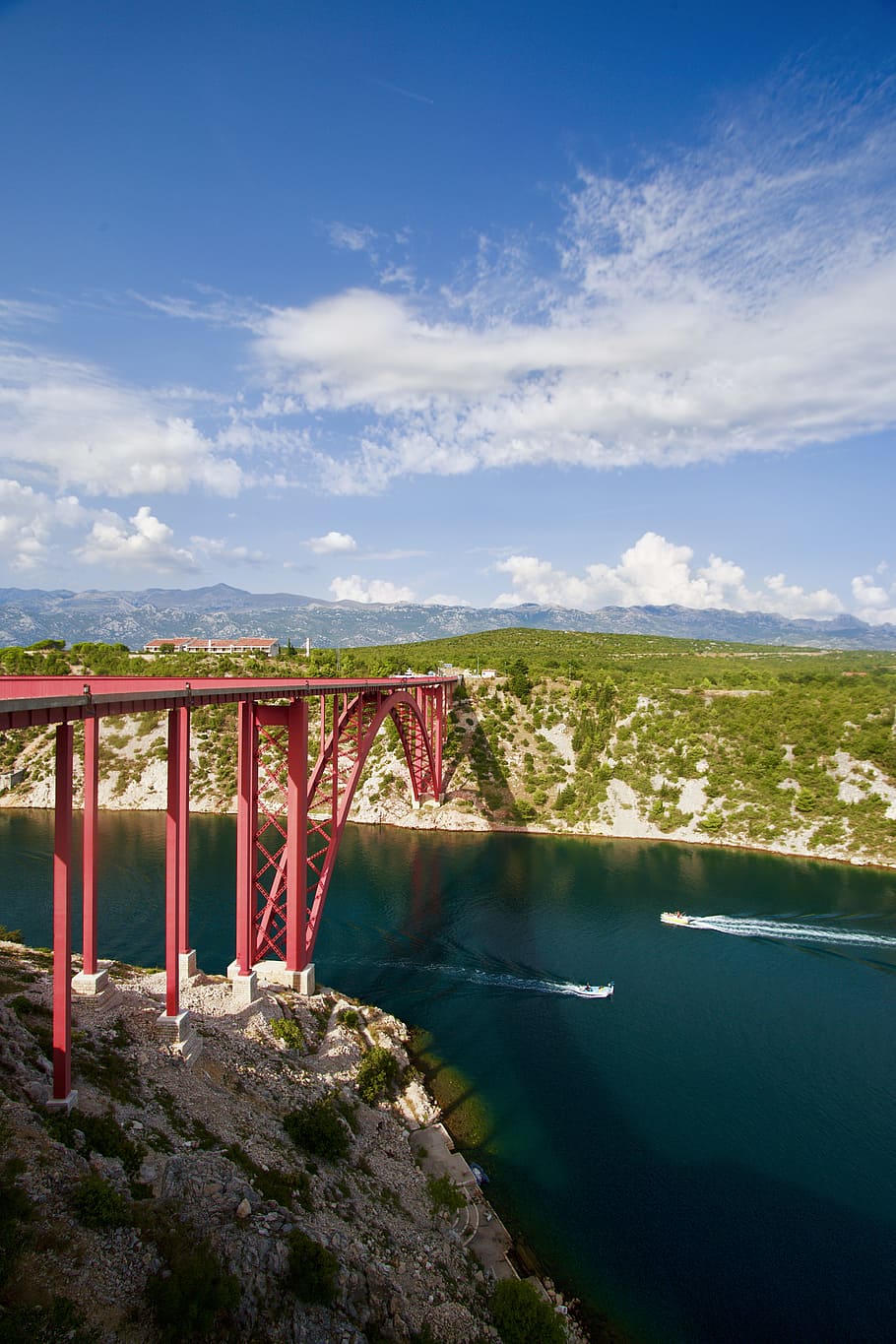 Red Steel Bridge, architecture, croatia, daylight, outdoors, river HD wallpaper