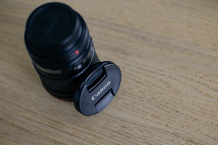 lens cap, canon, black color, high angle view, no people, still life HD wallpaper