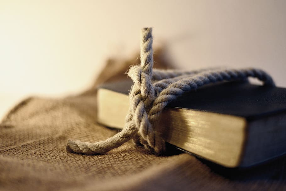 rope, knot, book, bible, knotted, connection, knitting, connected, HD wallpaper