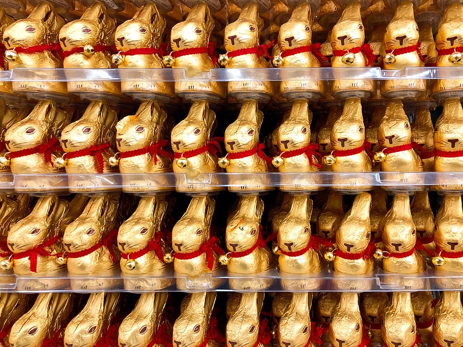 easter bunny, chocolate, display, rabbit, buy, food, supermarket HD wallpaper