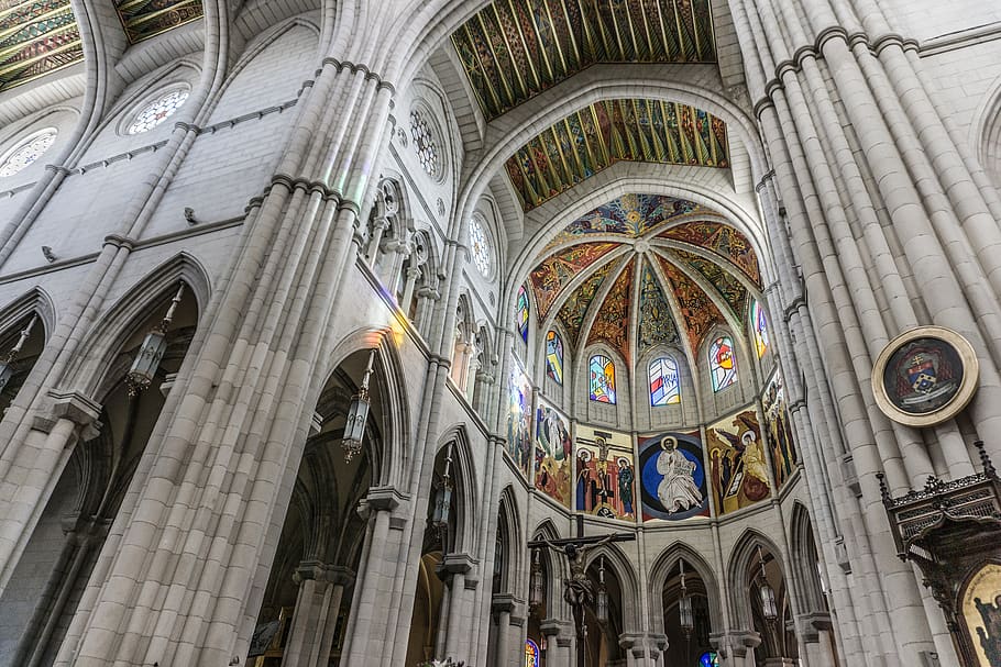 Cathedral Interior, arches, architecture, building, church, dome HD wallpaper