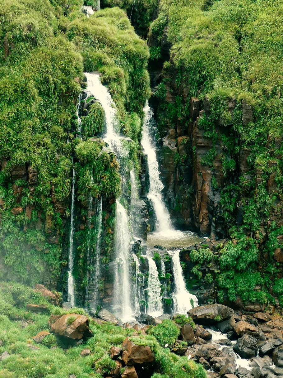 iguazu, fall, waterfall, flow, nature, landscape, mountain HD wallpaper