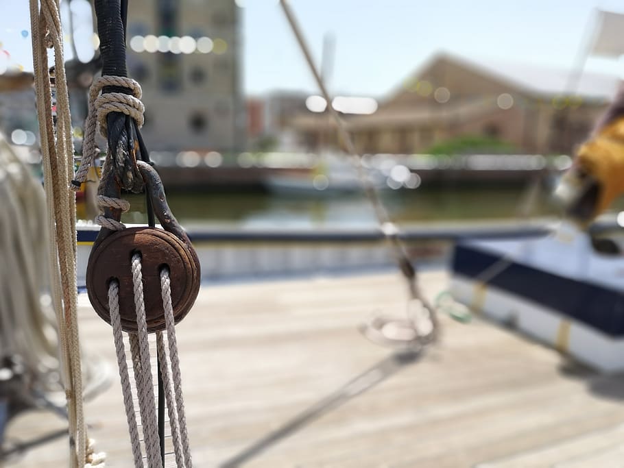 ship, canvas, ropes, blocks, dew, boat, leash, sailing vessel HD wallpaper