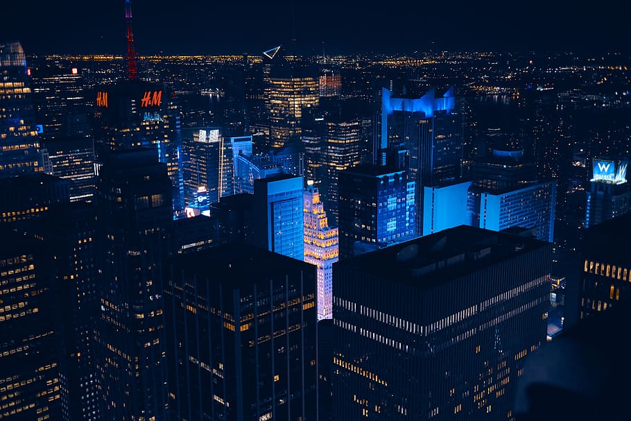 skyscraper, city, night, cityscrape, new york, times square HD wallpaper