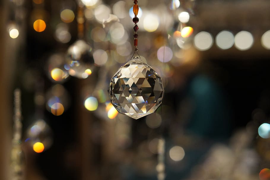 crystal, focus on foreground, decoration, illuminated, close-up HD wallpaper
