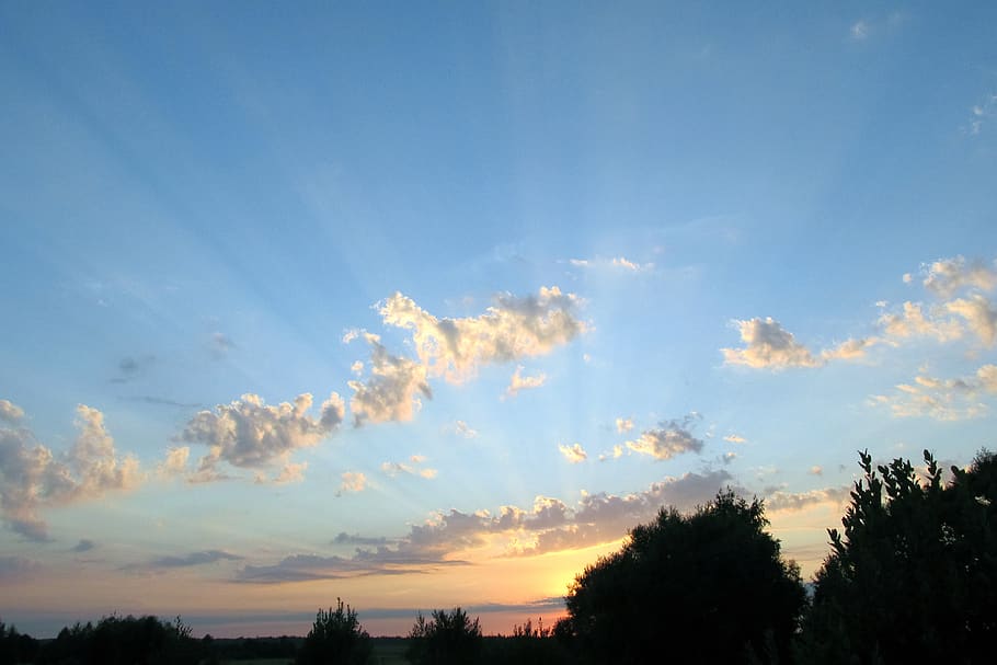 sky, sunset, clouds, landscape, nature, evening, colorful, horizon HD wallpaper